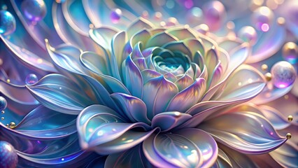 Iridescent, swirly patterns of weak interaction unfolding like a flower, with delicate, petal-like tendrils curling outward, set against a soft, shimmering background