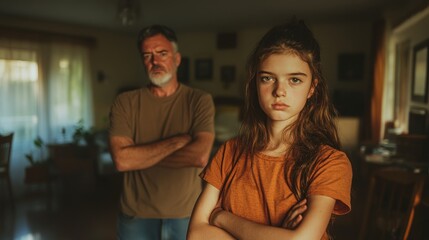 Emotional Moment Between Father and Teenage Daughter