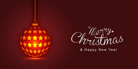 Lantern ball full of stars with Christmas and New Year greetings