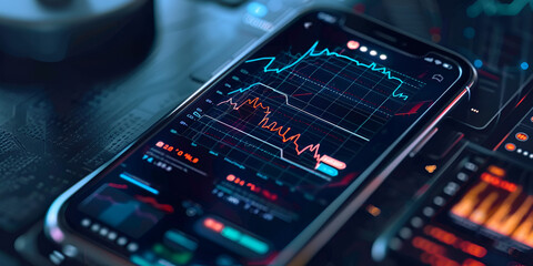 Financial Data Analysis on Smartphone, Stock Market Charts Displayed
Stock Market Monitoring on Mobile, Smartphone Financial Analytics
