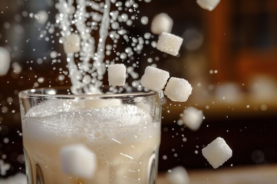 Sweet Indulgence. Sugar overload in various beverages concept