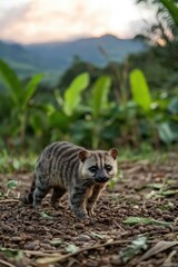 Civet on Coffee Farm in Tropical Forest