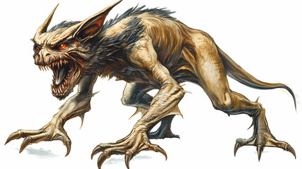 Fototapeta premium Illustration of the chupacabra on a white background. Chupacabra. Illustration