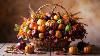 autumn still life, beautiful thanksgiving display, beautiful thanksgiving gift basket