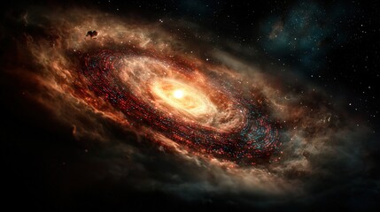 Fototapeta premium Spiral Galaxy with Nebula and Stars in Space