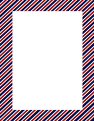 Obraz premium Red white blue striped letter frame