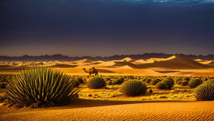 Fototapeta premium Sahara Sunset Landscape