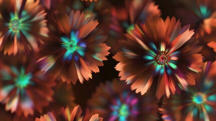 Obraz premium Abstract floral design with vibrant colors and swirling patterns.