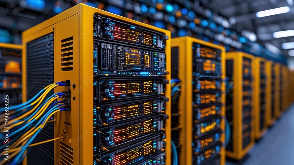 Poster server racks data center network technology