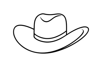 cowboy stetson hat black silhouette icon illustration