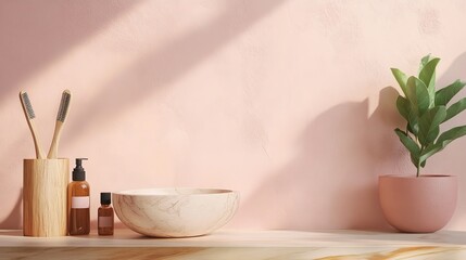 Serene Minimalist Bathroom Vanity with Natural Elements