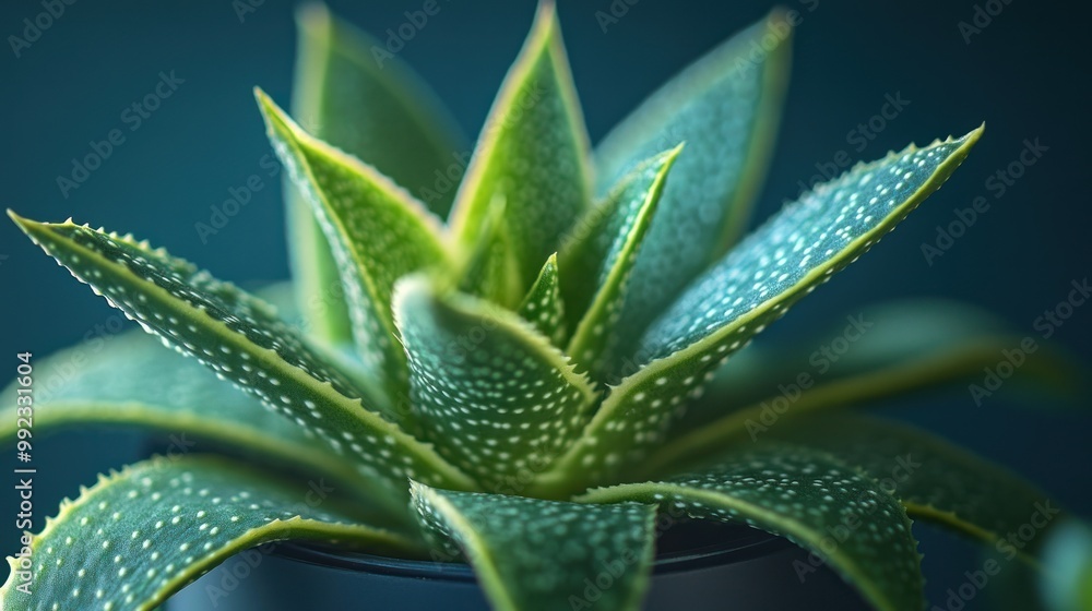 Poster Close-up of a Spotted Aloe Vera Plant