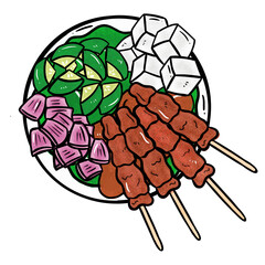 Satay | Sate | Satay Skewers | Chicken Skewers | Malaysian Food | Asian Food