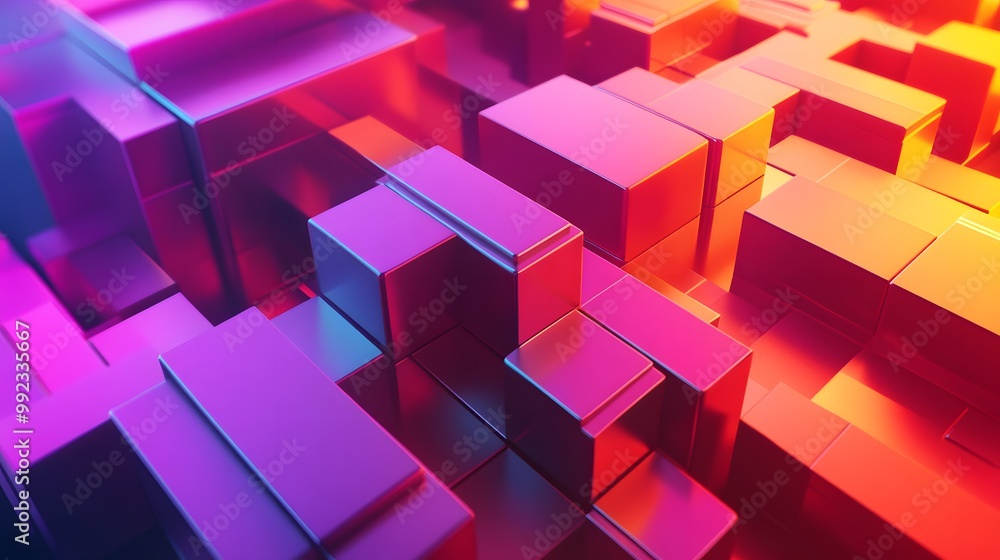 Poster abstract geometric pattern with vibrant gradient colors