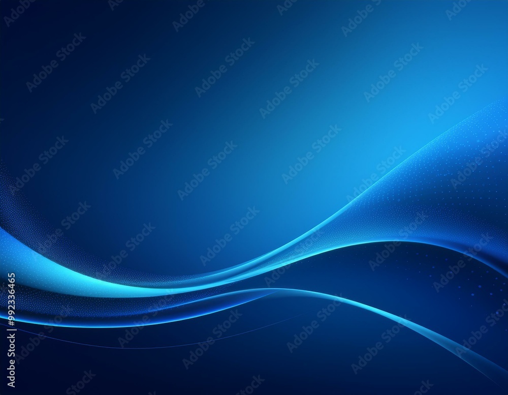 Wall mural a smooth, abstract blue background featuring flowing lines and gradient curves, creating a futuristi