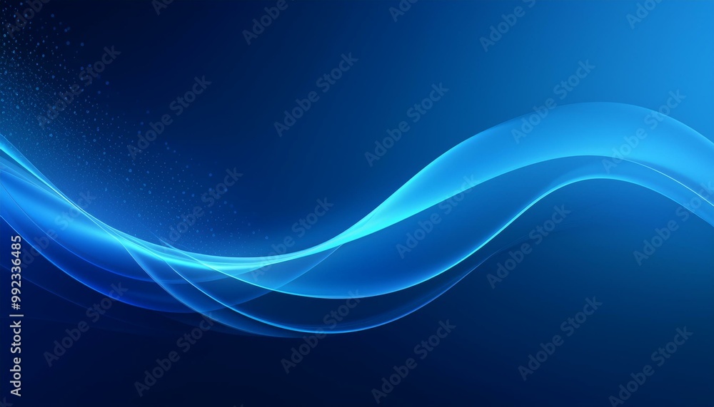 Wall mural a smooth, abstract blue background featuring flowing lines and gradient curves, creating a futuristi