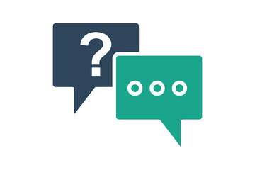 Question answer icon. solid icon style. icon related to online course. education elements vector illustration