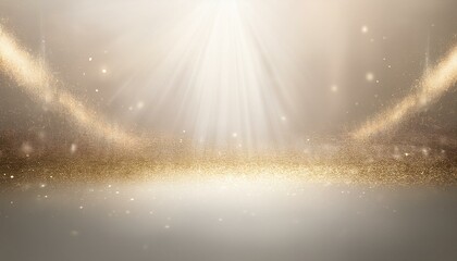 A radiant golden spotlight with sparkling particles, casting light across a glowing surface. Ideal for luxury branding, festive celebrations, and elegant visual designs.

