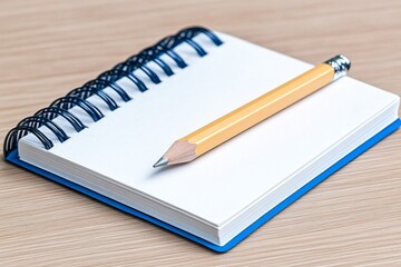 A plain notebook and a single pencil on a desk, highlighting the simplicity of literacy tools and their importance in education