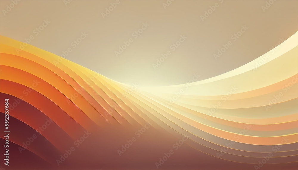 Wall mural a colorful abstract image with flowing layers of orange, red, and yellow waves creating a sense of m