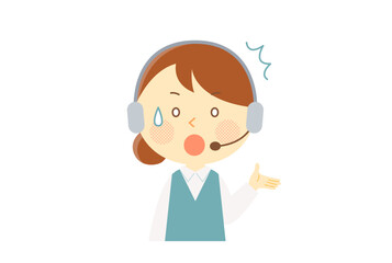 驚いている女性オペレーター