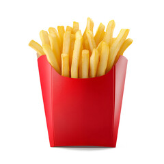 French fries red pack on a transparent background PNG