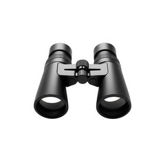 A pair of black binoculars with a black strap