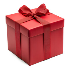 Obraz premium red gift box isolated on transparent background PNG