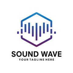 sound wave logo design template vector illustration