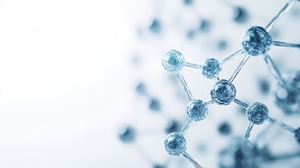 Crystalline Molecular Structure with White Background