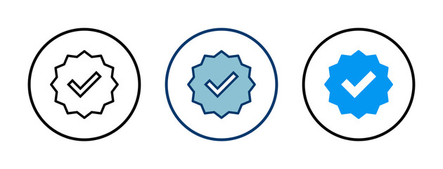 verified icon vector isolated on white background. verification check mark. approved icon