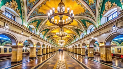 Captivating Views of the Underground Metro System in Moscow Showcasing Unique Architecture and Design