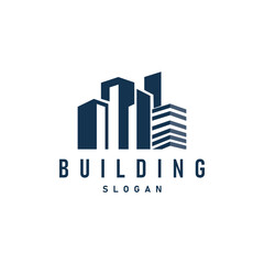 Fototapeta premium Building Real Estate Apartment Construction Logo, Elegant Premium Rustic Monogram Vector Design