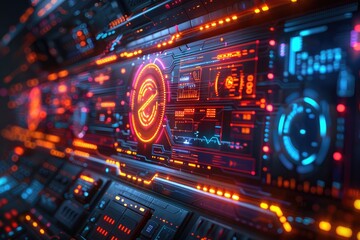 Obraz premium 3D laser wireframe vector art of a high-tech generative AI system