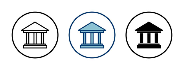 Bank icon vector isolated on white background. bank vector icon, museum, university