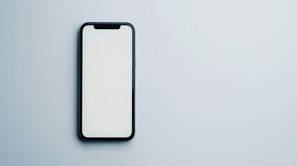 Modern Smartphone with Blank Screen on Minimalist Background for Business Transactions Concept