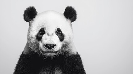 Fototapeta premium Adorable Giant Panda Bear on White Background - High-Resolution Wildlife Photography for Stock Use