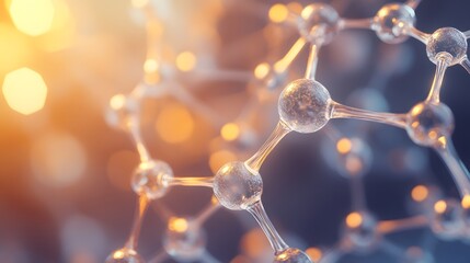 Close-up of a Molecular Structure with a Bokeh Background