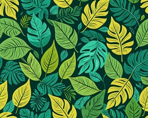 Background leaf and nature plant summer decoration. Abstract leave tree and foliage flower illustration concept. Season floral element and green natural art. Flora forest and shape environment