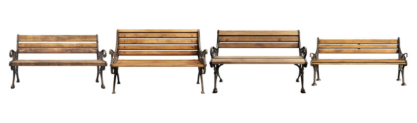 A Collection Of Diverse Wooden Park Benches