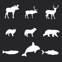 set of animal silhouettes 