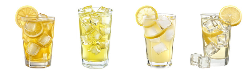 Refreshing Summer Beverages in Glasses With Ice