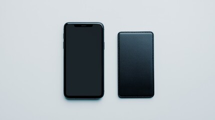 Modern Smartphone and Wallet on Minimalist Background Representing Digital Transactions Concept