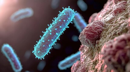 Fototapeta premium D Illustration of Bacteria Attacking a Cell