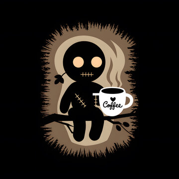 budu drinking coffee