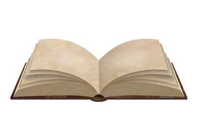 古い開いた本水彩画