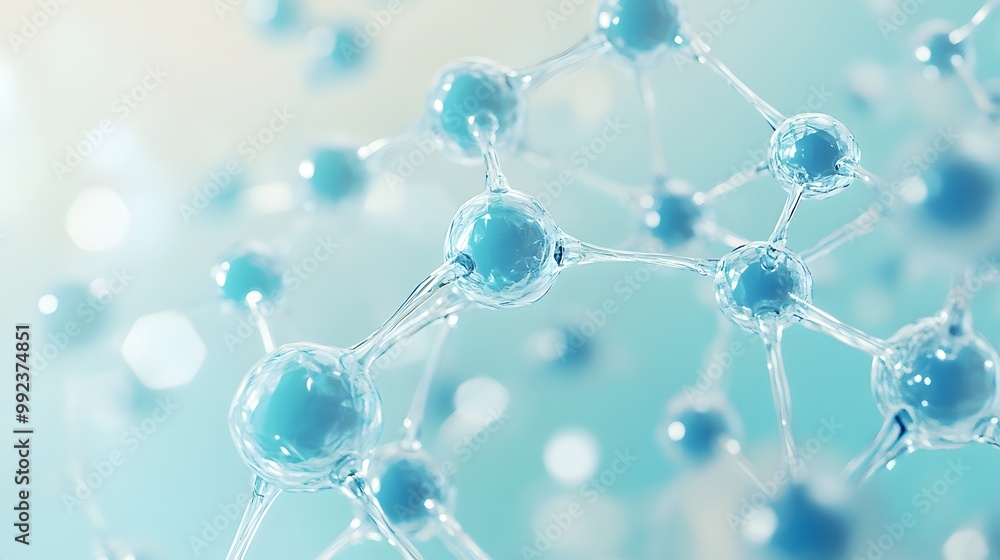 Aufkleber abstract 3d render of a molecular structure