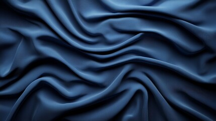 Obraz premium Elegant Blue Fabric with Soft Folds and Waves Creating a Luxurious and Smooth Texture Background