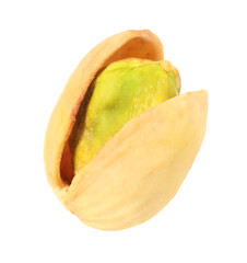 One tasty pistachio nut isolated on white