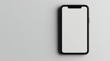 Modern Smartphone with Blank Screen on Minimalist Background for Business Transactions Concept